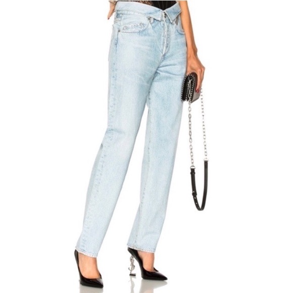 NWOT Jean Atelier Flip Fold-Over High-Rise Straight Leg Jeans Size 28 - Picture 6 of 11